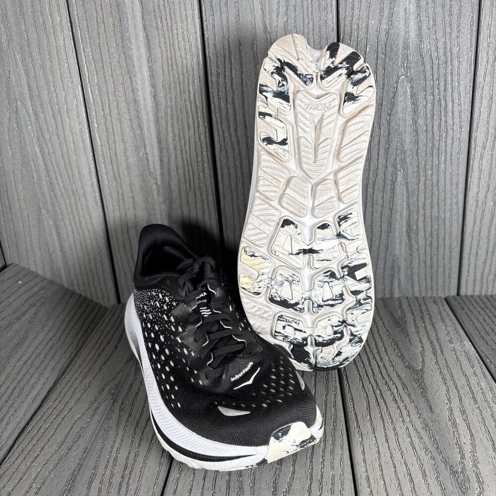 Hoka One One Kawana Womens Running Shoes Size 10 B Black White Athletic Sneaker